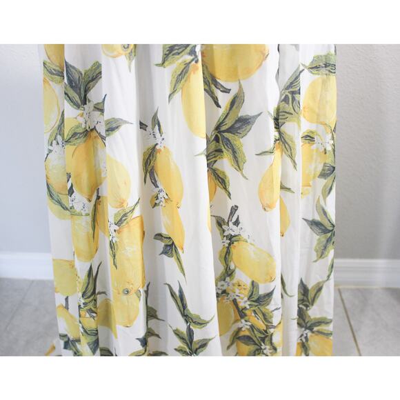 New One Size M-XL Lemon Print Maxi Skirt Elastic Waist Boho Summer Flowy Beach - Picture 2 of 3